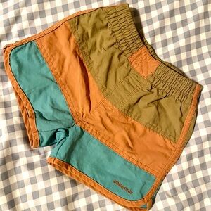 Patagonia Kids Swim Trunks - Orange and Green Size 3T